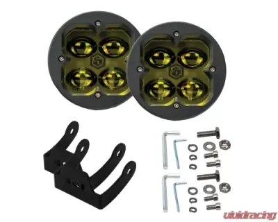 Vivid Lumen FNG SAE 3 Inch 20W Fog Light Pods With Round Amber DOT/SAE Pair - 11220