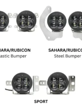 Vivid Lumen FNG SAE Fog Light Kit Jeep JL Amber Plastic Bumper Sahara/Rubicon 2018+                                     - 11320 - Image 2