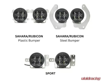 Vivid Lumen FNG SAE Fog Light Kit Jeep JL Amber Plastic Bumper Sahara/Rubicon 2018+ - 11320