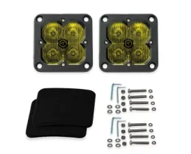 Vivid Lumen FNG SAE 3 Inch 20W Driving Light Pods With Flush Mount Amber DOT/SAE Pair