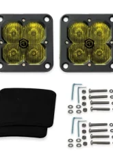 Vivid Lumen FNG SAE 3 Inch 20W Driving Light Pods With Flush Mount Amber DOT/SAE Pair                                     - 12120 - Image 6