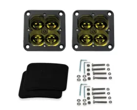 Vivid Lumen FNG SAE 3 Inch 20W Fog Light Pods With Flush Mount Amber DOT/SAE Pair