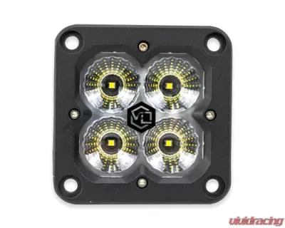 Vivid Lumen FNG Intense 3 Inch 20W White Flood Light Pods With Flush Mount Single - 12310