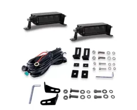 Vivid Lumen Super B Series 6 Inch Driving-Fog-Amber Strobe Light Bar DOT/SAE 2 Bars With Harness