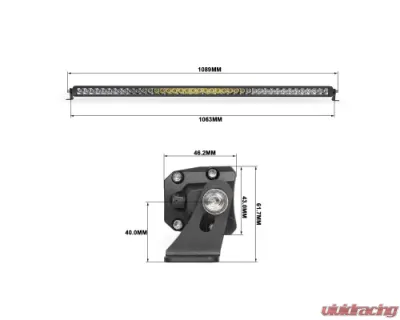 Vivid Lumen Wired Series 20 Inch Single Row Amber Combo Light Bar - 16220
