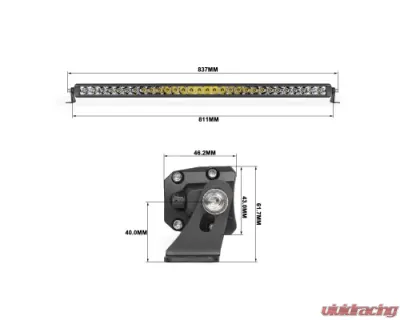Vivid Lumen Wired Series 40 Inch Single Row Amber Combo Light Bar - 16240