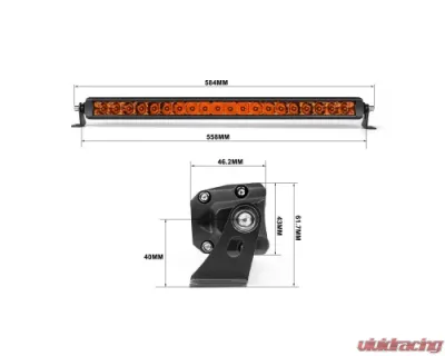 Vivid Lumen Wired Series 50 Inch Single Row Amber Combo Light Bar - 16250