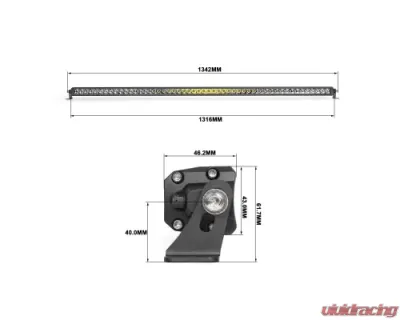 Vivid Lumen Wired Series 50 Inch Single Row Amber Combo Light Bar - 16250
