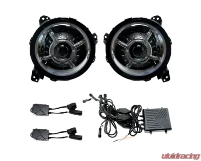 Vivid Lumen 9 Inch Led Jeep JL RGB Led Headlight Assemblies - 9JL-RGB