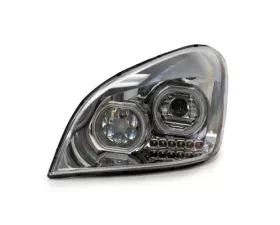 Vivid Lumen Brilliant Series Freightliner Cascadia Led Headlight Chrome Driver 2008-2017
