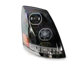 Vivid Lumen Brilliant Series Volvo VNL Led Headlight Black Passenger 2004-2018