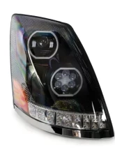 Vivid Lumen Brilliant Series Volvo VNL Led Headlight Black Passenger 2004-2018                                     - VL02-P - Image 3
