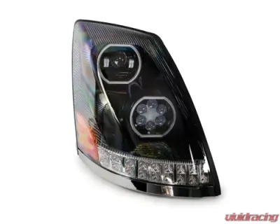 Vivid Lumen Brilliant Series Volvo VNL Led Headlight Black Passenger 2004-2018 - VL02-P