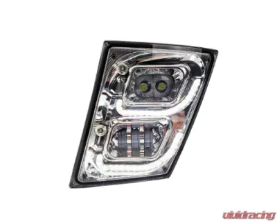 Vivid Lumen Brilliant Series Volvo VNL Led Fog Light Chrome Driver 2004-2018 - VL03-D-C