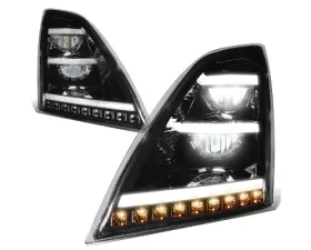 Vivid Lumen Brilliant Series Volvo VNL VNR Led Headlight Black Driver 2018+