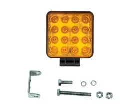 Vivid Lumen Amber Series Led Work Light 4 Inch Square Flood Amber