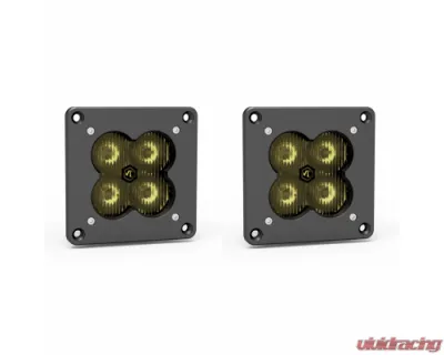 Vivid Lumen FNG 3 RR SAE 3 Inch Backlit Driving Light Pods Yellow Flush Mount DOT/SAE Pair - 12120RB
