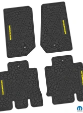 FlexTread Floor Mats Tire Tread | Scorched Earth Scene | Wrangler Insert Black | Yellow Jeep Wrangler JKU 2007-2013                                     - NGTT03024950 - Image 2