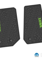 FlexTread Floor Mats Tire Tread | Scorched Earth Scene | Willys Insert Black | Lime Jeep Wrangler JK 2014-2018                                     - NGTT04015951 - Image 2
