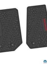 FlexTread Floor Mats Tire Tread | Scorched Earth Scene | Wrangler Insert Black | Red Jeep Wrangler JK 2014-2018                                     - NGTT04024977 - Image 2
