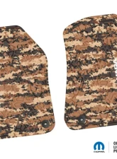 FlexTread Floor Mats Tire Tread | Scorched Earth Scene | Sahara Insert Cyberflage | White Jeep Wrangler JL 2018-2024                                     - NGTT06012207 - Image 2