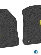 FlexTread Floor Mats Tire Tread | Scorched Earth Scene | Sahara Insert Black | Yellow Jeep Wrangler JL 2018-2024                                     - NGTT06012950 - Image 2