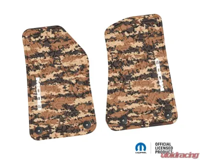 FlexTread Floor Mats Tire Tread | Scorched Earth Scene | MOAB Insert Cyberflage | White Jeep Wrangler JL 2018-2024 - NGTT06023207