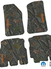 FlexTread Floor Mats Tire Tread | Scorched Earth Scene | Sahara Insert Rugged Woods | Orange Jeep Wrangler JLU 2018-2024                                     - NGTT07012205 - Image 2