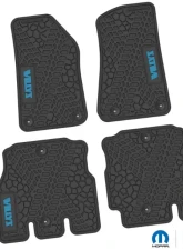 FlexTread Floor Mats Tire Tread | Scorched Earth Scene | Willys Insert Black | Light Blue Jeep Wrangler JLU 2018-2024                                     - NGTT07015959 - Image 2