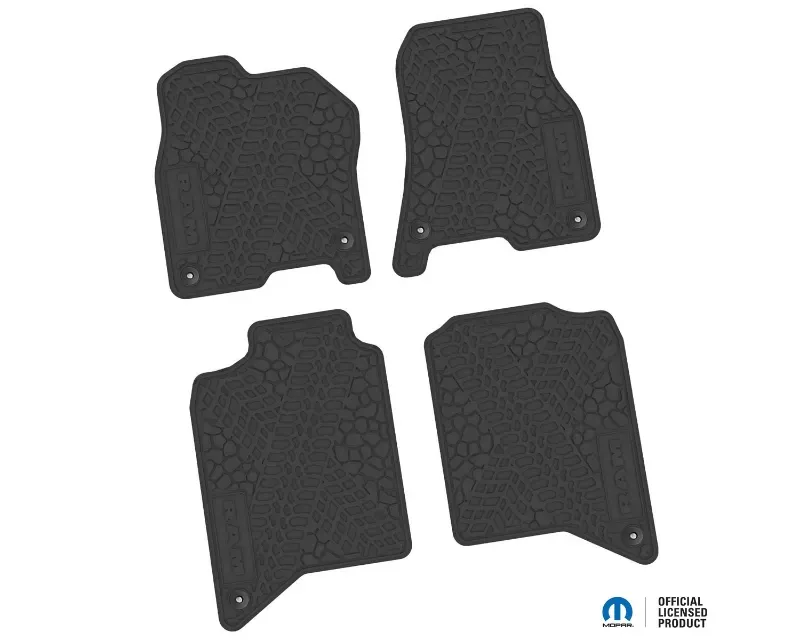FlexTread Floor Mats Tire Tread | Scorched Earth Scene | Text Insert Black Dodge Ram 2500 | 3500 2020-2022 - NGTT19016001