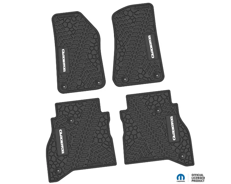 FlexTread Floor Mats Tire Tread | Scorched Earth Scene | Gladiator Insert Black | White Jeep Gladiator 2020-2024 - NGTT45022948