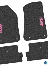 FlexTread Floor Mats Tire Tread | Scorched Earth Scene | Jeep Insert Black | Pink Jeep Wrangler JL 2018-2024                                     - NGTT47011974 - Image 2