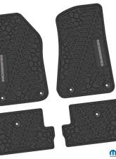 FlexTread Floor Mats Tire Tread | Scorched Earth Scene | Rubicon Insert Black | Silver Jeep Wrangler JL 2018-2024                                     - NGTT47013983 - Image 2