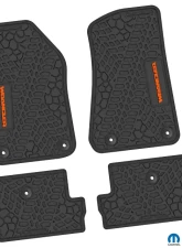 FlexTread Floor Mats Tire Tread | Scorched Earth Scene | Wrangler Insert Black | Orange Jeep Wrangler JL 2018-2024                                     - NGTT47024973 - Image 2