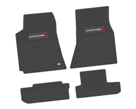 4 Pieces Black w/ White 'Dodge' and Red 'Stripes' Insert Custom Vintage Scene w/ Dodge w/ Stripe Insert Dodge Challenger RWD 2008-2010