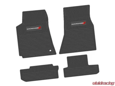4 Pieces Black w/ White 'Dodge' and Red 'Stripes' Insert Custom Vintage Scene w/ Dodge w/ Stripe Insert Dodge Challenger RWD 2008-2010 - NGCV57043998