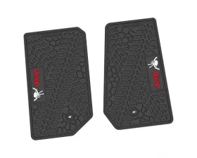 2 Pieces Black w/ Red "JEEP" w/ White "Wave" Insert Tire Tread/Scorched Earth Scene w/ JEEP Wave w/ Wheel Insert Jeep Wrangler JK 2 Door 2007-2013