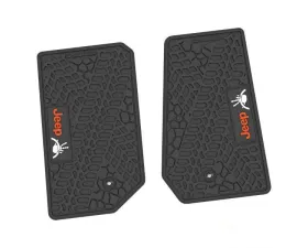 2 Pieces Black w/ Orange "JEEP" w/ White "Wave" Insert Tire Tread/Scorched Earth Scene w/ JEEP Wave w/ Wheel Insert Jeep Wrangler JK 2 Door 2007-2013