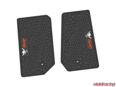 2 Pieces Black w/ Orange "JEEP" w/ White "Wave" Insert Tire Tread/Scorched Earth Scene w/ JEEP Wave w/ Wheel Insert Jeep Wrangler JK 2 Door 2007-2013 - NGTT02051990