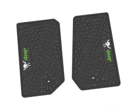 2 Pieces Black w/ Lime "JEEP" w/ White "Wave" Insert Tire Tread/Scorched Earth Scene w/ JEEP Wave w/ Wheel Insert Jeep Wrangler JK 2 Door 2007-2013