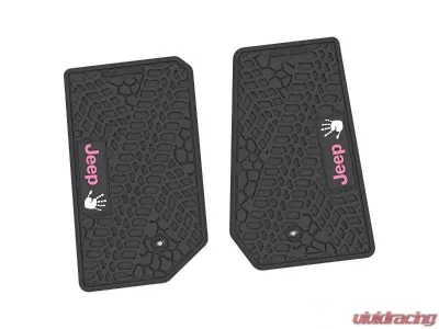 2 Pieces Black w/ Pink "JEEP" w/ White "Wave" Insert Tire Tread/Scorched Earth Scene w/ JEEP Wave Insert Jeep Wrangler JK 2 Door 2007-2013 - NGTT02052989