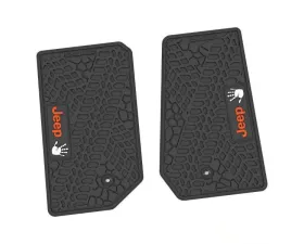 2 Pieces Black w/ Orange "JEEP" w/ White "Wave" Insert Tire Tread/Scorched Earth Scene w/ JEEP Wave Insert Jeep Wrangler JK 2 Door 2007-2013