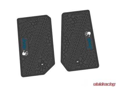 2 Pieces Black w/ Dark Blue "JEEP" w/ White "Wave" Insert Tire Tread/Scorched Earth Scene w/ JEEP Wave Insert Jeep Wrangler JK 2 Door 2007-2013 - NGTT02052992