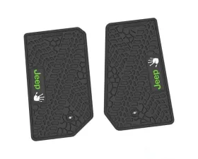 2 Pieces Black w/ Lime "JEEP" w/ White "Wave" Insert Tire Tread/Scorched Earth Scene w/ JEEP Wave Insert Jeep Wrangler JK 2 Door 2007-2013