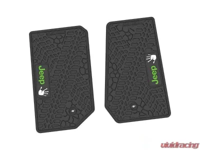 2 Pieces Black w/ Lime "JEEP" w/ White "Wave" Insert Tire Tread/Scorched Earth Scene w/ JEEP Wave Insert Jeep Wrangler JK 2 Door 2007-2013 - NGTT02052995