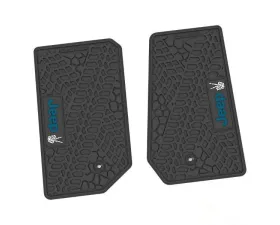 2 Pieces Black w/ Dark Blue "JEEP" w/ White "Peace" Insert Tire Tread/Scorched Earth Scene w/ JEEP Peace Sign Insert Jeep Wrangler JK 2 Door 2007-2013