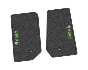 2 Pieces Black w/ Lime "JEEP" w/ White "Peace" Insert Tire Tread/Scorched Earth Scene w/ JEEP Peace Sign Insert Jeep Wrangler JK 2 Door 2007-2013