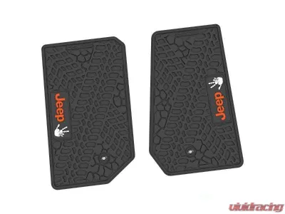 2 Pieces Black w/ Orange "JEEP" w/ White "Wave" Insert Tire Tread/Scorched Earth Scene w/ JEEP Wave w/o Wheel Insert Jeep Wrangler JK 2 Door 2007-2013 - NGTT02066990