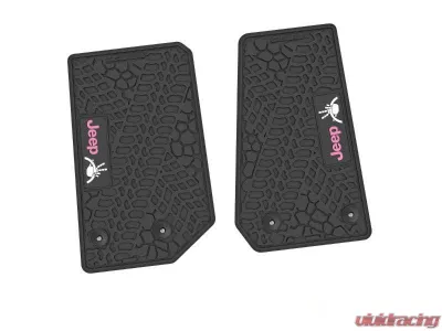 2 Pieces Black w/ Pink "JEEP" w/ White "Wave" Insert Tire Tread/Scorched Earth Scene w/ JEEP Wave w/ Wheel Insert Jeep Wrangler JK 2 Door 2014-2018 - NGTT04051989
