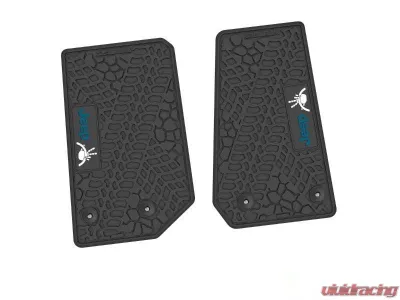 2 Pieces Black w/ Dark Blue "JEEP" w/ White "Wave" Insert Tire Tread/Scorched Earth Scene w/ JEEP Wave w/ Wheel Insert Jeep Wrangler JK 2 Door 2014-2018 - NGTT04051992